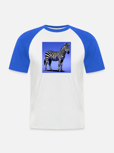 zebra - Men's Baseball T-Shirt - white/royal blue