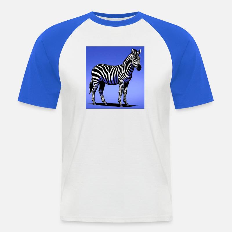 zebra - Men's Baseball T-Shirt - white/royal blue