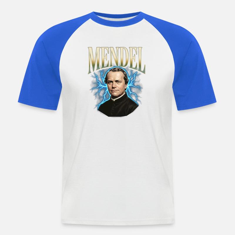 Gregor Mendel Donner - Männer Baseball-T-Shirt - Weiß/Royalblau