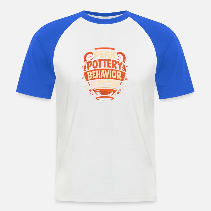 Maximaler Töpfermodus | Keramik - Männer Baseball-T-Shirt - Weiß/Royalblau