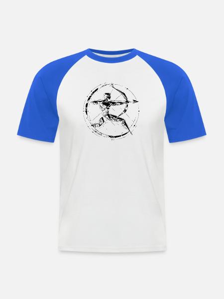 Schütze Sternzeichen – Ziel & Freiheit - Männer Baseball-T-Shirt - Weiß/Royalblau