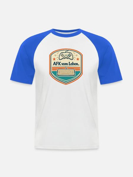 AFK vom Leben Retro Badge - Männer Baseball-T-Shirt - Weiß/Royalblau