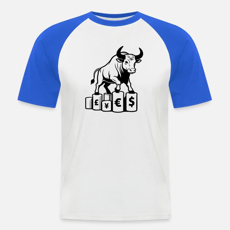 Belleger Taurus - Männer Baseball-T-Shirt - Weiß/Royalblau