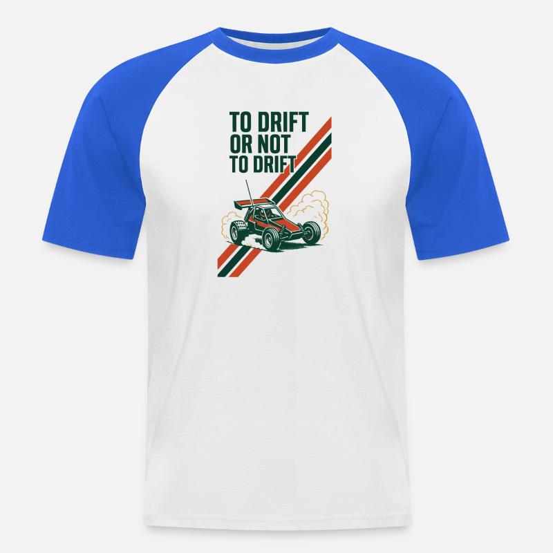Driften oder nicht | RC Drift Auto - Männer Baseball-T-Shirt - Weiß/Royalblau
