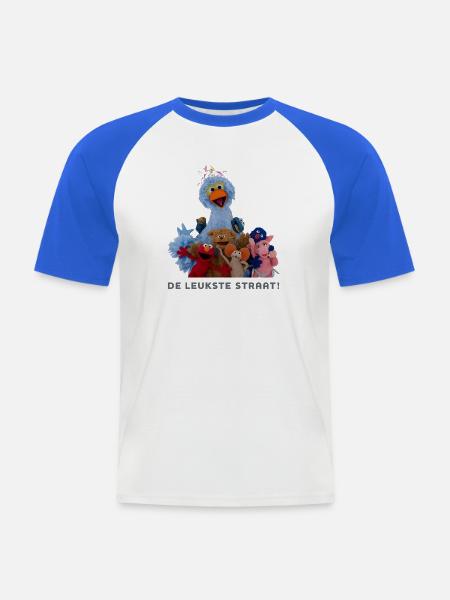 Sesamstraße – Die süßeste Straße! - Männer Baseball-T-Shirt - Weiß/Royalblau