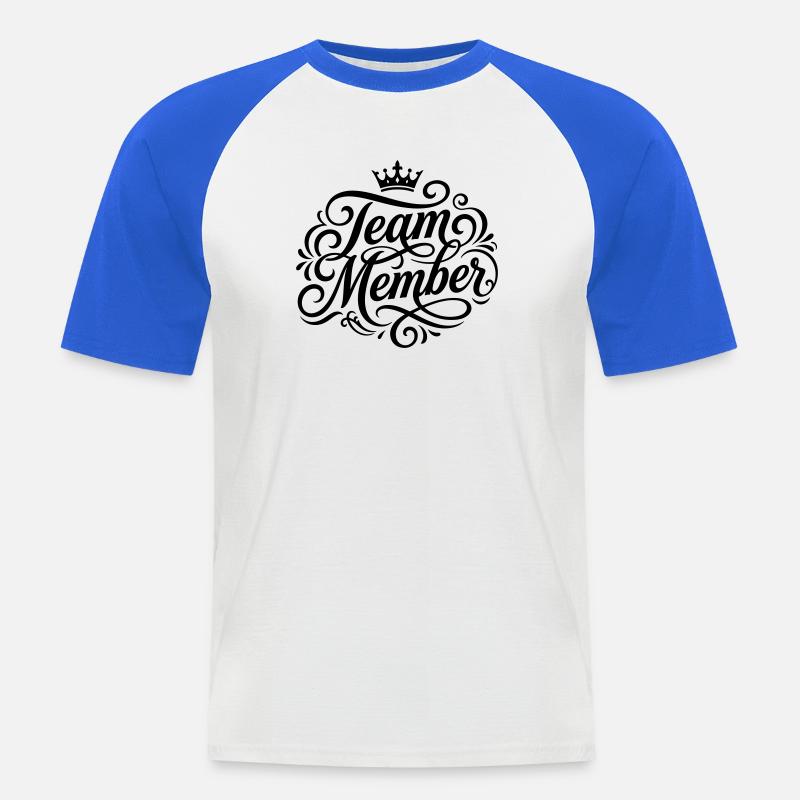 Team Mitglied - Männer Baseball-T-Shirt - Weiß/Royalblau
