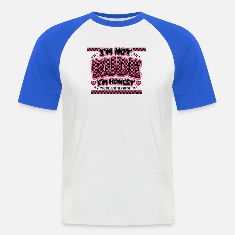Ich bin ehrlich, nicht unfreundlich Sarkasmus - Männer Baseball-T-Shirt - Weiß/Royalblau