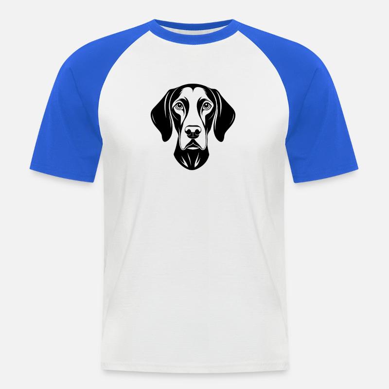 Deutscher Kurzhaar-Pointer - Männer Baseball-T-Shirt - Weiß/Royalblau