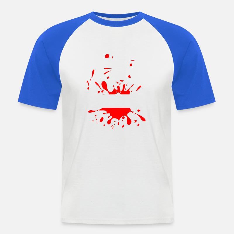 Mud Run Man – Custom Splash Runner - Männer Baseball-T-Shirt - Weiß/Royalblau