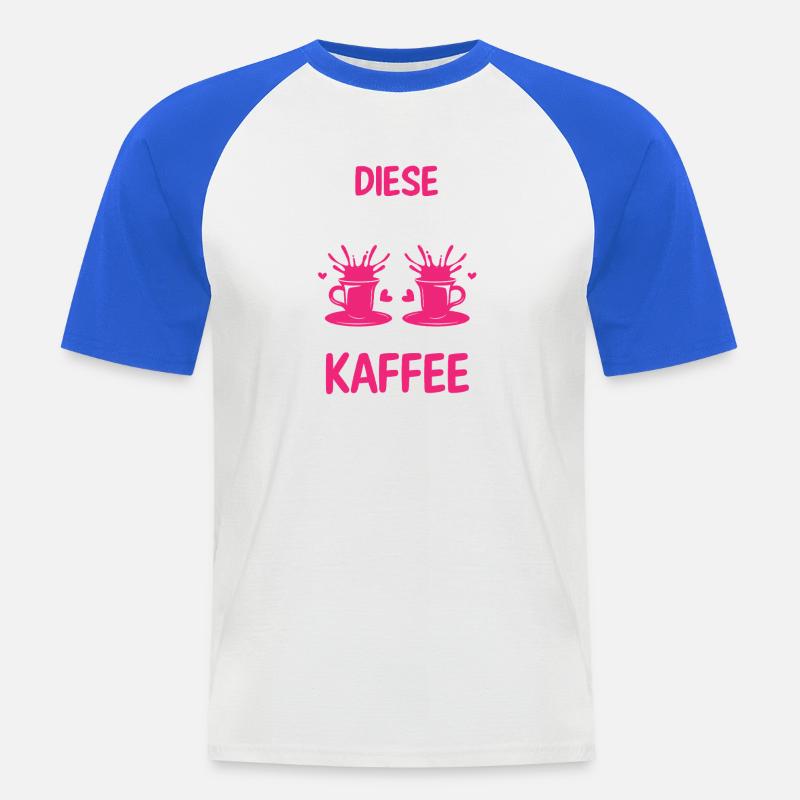 Kaffee Kaffeeliebhaber Mutter Mama - Männer Baseball-T-Shirt - Weiß/Royalblau