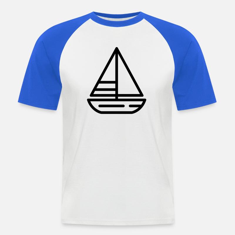 Segelschiff - Männer Baseball-T-Shirt - Weiß/Royalblau