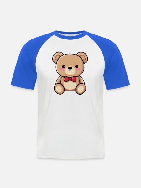 Teddybär, süßes Plüschkind, Teddybär - Männer Baseball-T-Shirt - Weiß/Royalblau