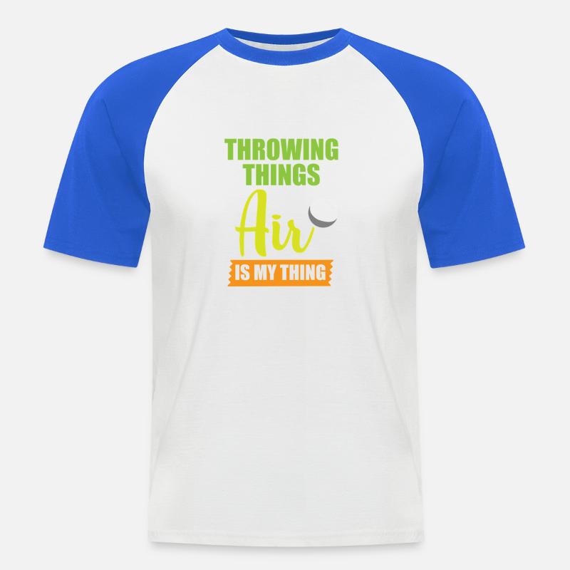 Diskuswurf Diskuswerfen Diskus diskuswerfer - Männer Baseball-T-Shirt - Weiß/Royalblau