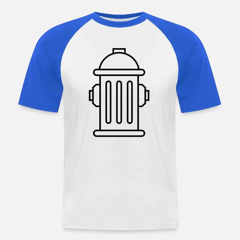 Hydrant - Männer Baseball-T-Shirt - Weiß/Royalblau