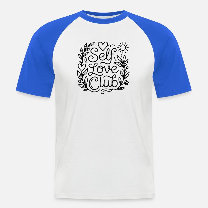 Selbstliebe - Männer Baseball-T-Shirt - Weiß/Royalblau