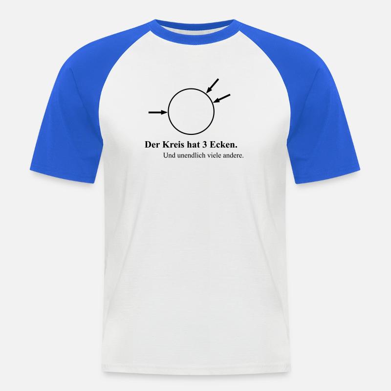 Drei Ecken - Männer Baseball-T-Shirt - Weiß/Royalblau