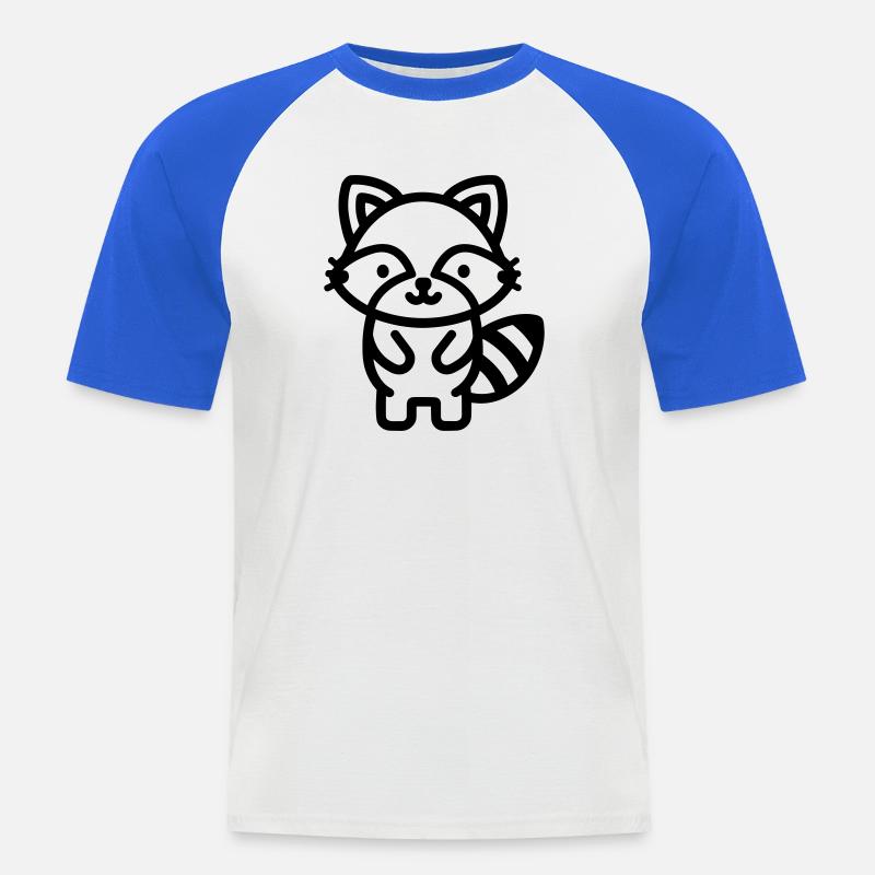 Waschbär - Männer Baseball-T-Shirt - Weiß/Royalblau
