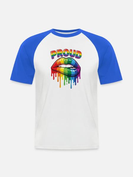 Pride Month LGBT – Stolz! - Männer Baseball-T-Shirt - Weiß/Royalblau