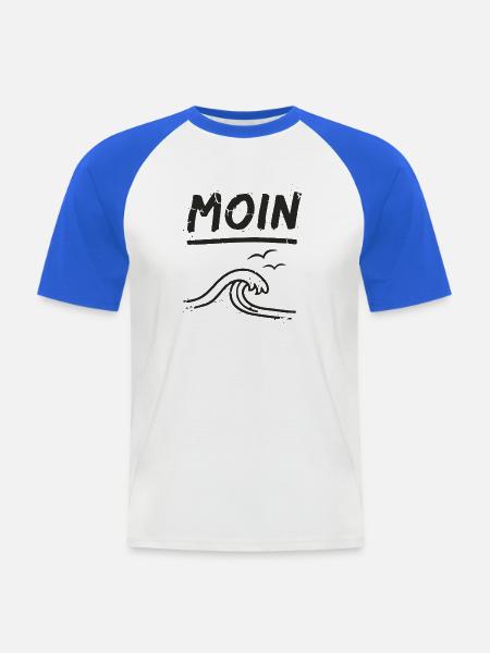 Moin Ostfriesland Ostfriese Nordsee - Männer Baseball-T-Shirt - Weiß/Royalblau