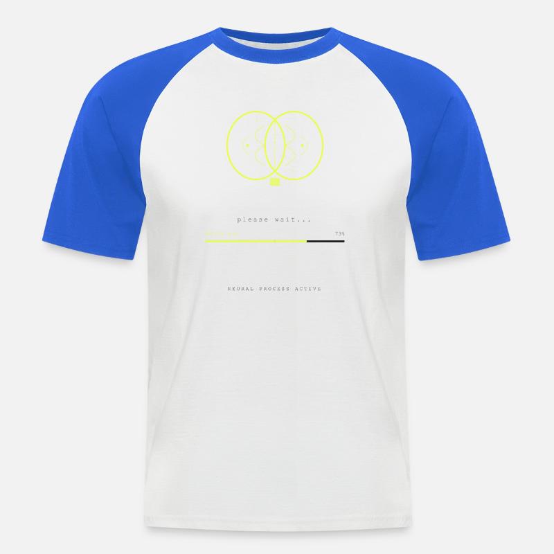 BRAIN.EXE IS LOADING - T-shirt baseball manches courtes Homme - blanc/bleu royal