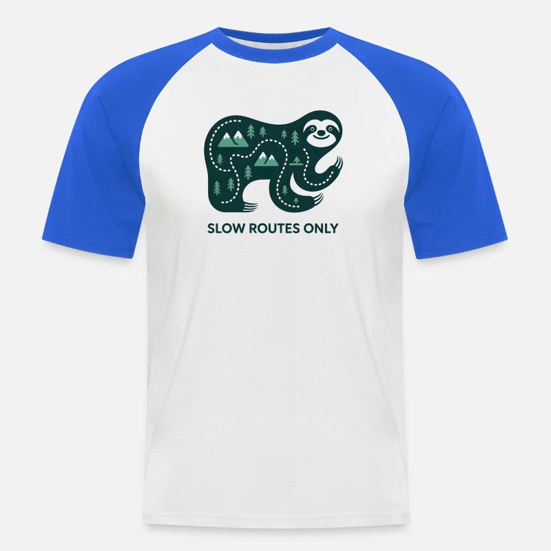 Langsame Routen Nur Elefant - Männer Baseball-T-Shirt - Weiß/Royalblau