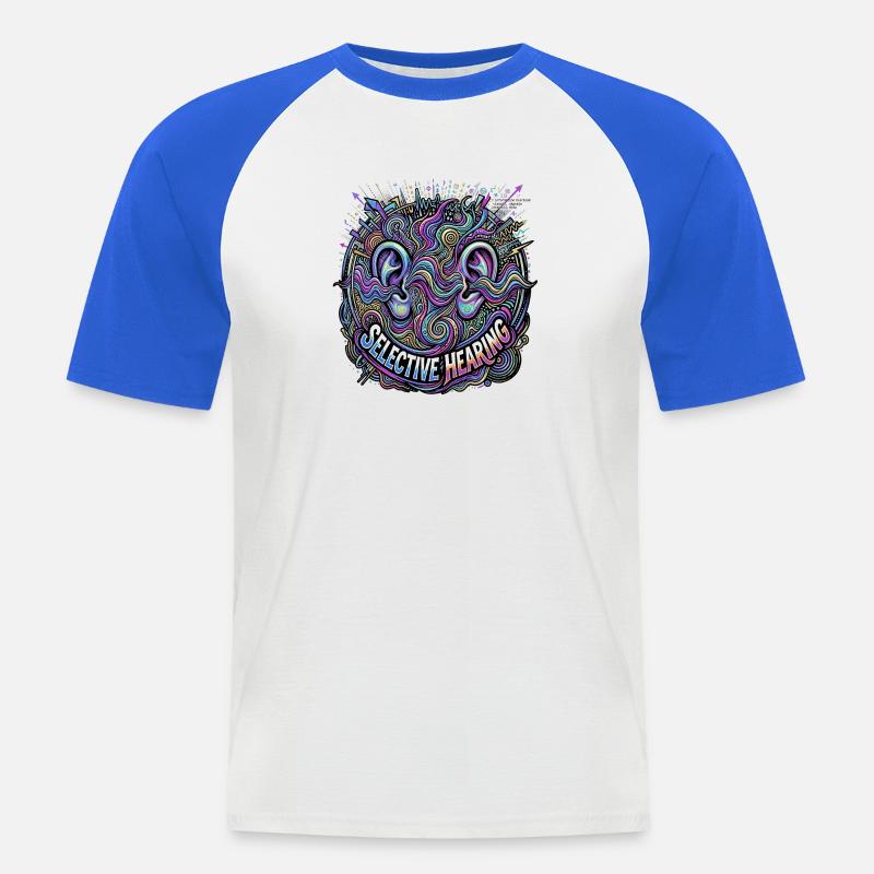 Selective Hearing - Männer Baseball-T-Shirt - Weiß/Royalblau