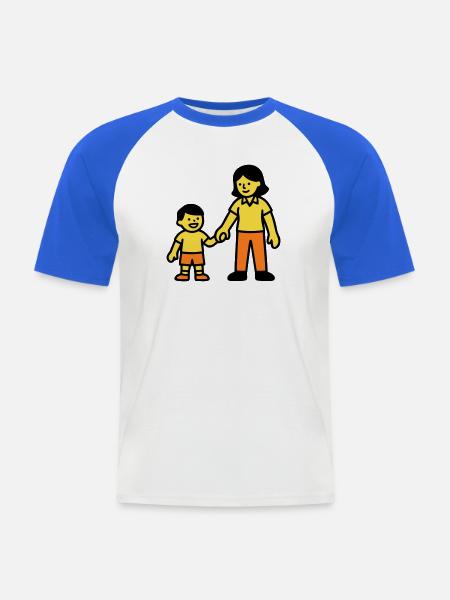 Erzieherin Kind Hand Logo - Männer Baseball-T-Shirt - Weiß/Royalblau