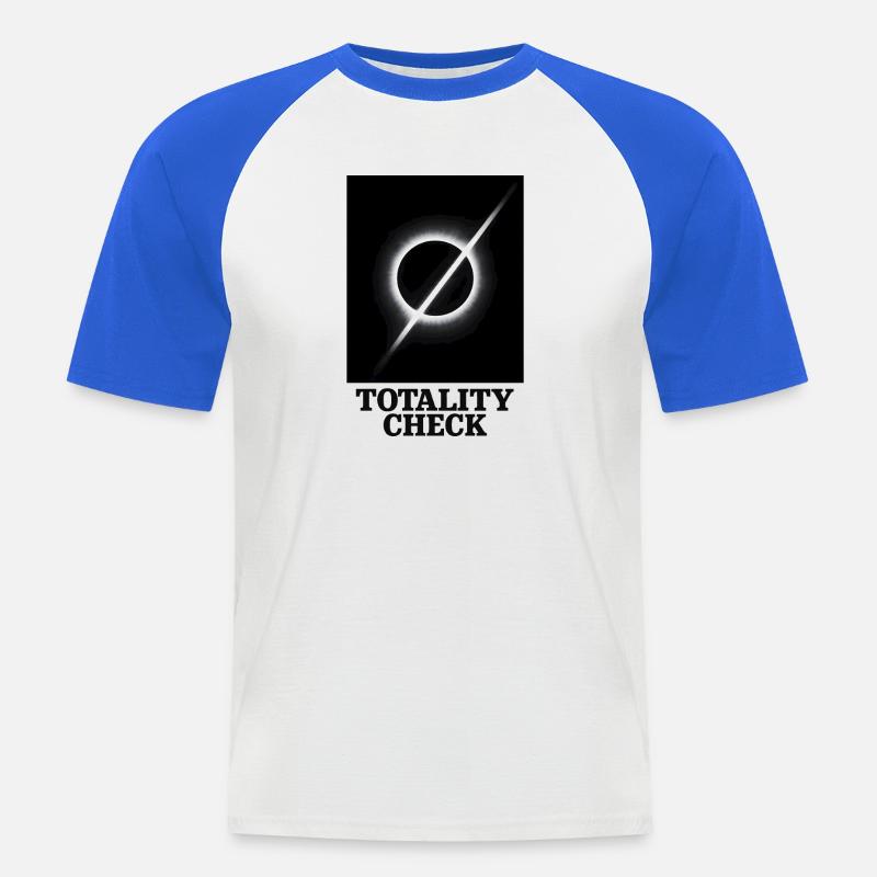 Totality checked | Eclipse - Men's Baseball T-Shirt - white/royal blue