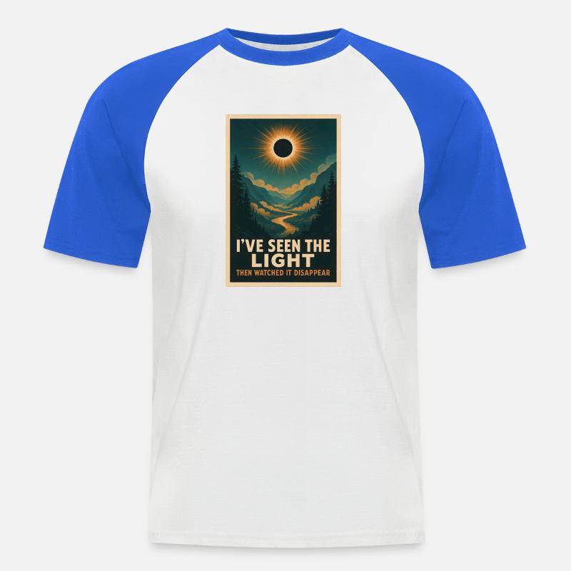 Light Disappears | Eclipse - Men's Baseball T-Shirt - white/royal blue