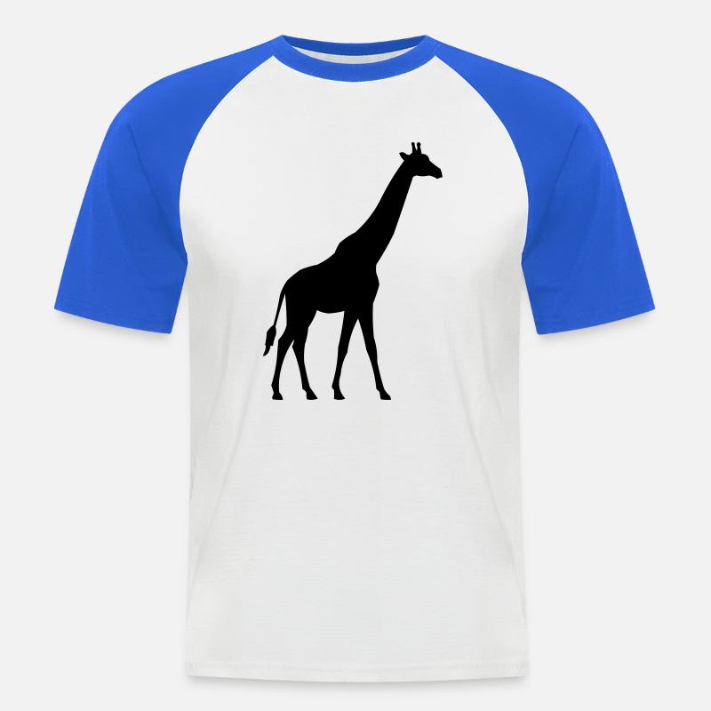 Giraffe - Männer Baseball-T-Shirt - Weiß/Royalblau