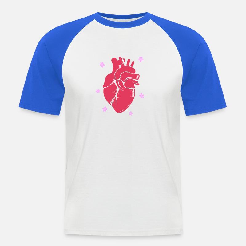 Kardiogramm Kardiographie Sonographie Ultraschall - Männer Baseball-T-Shirt - Weiß/Royalblau