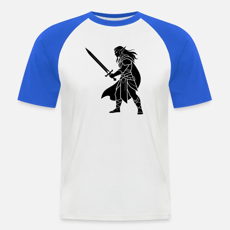 Dunkler Elf - Männer Baseball-T-Shirt - Weiß/Royalblau