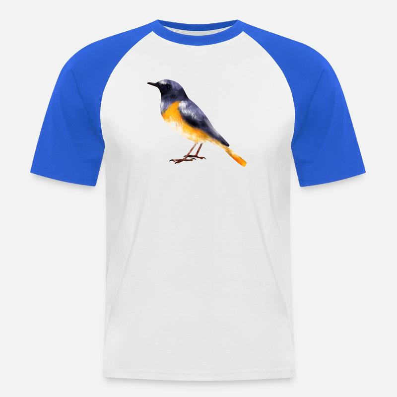 Redstart - T-shirt baseball manches courtes Homme - blanc/bleu royal