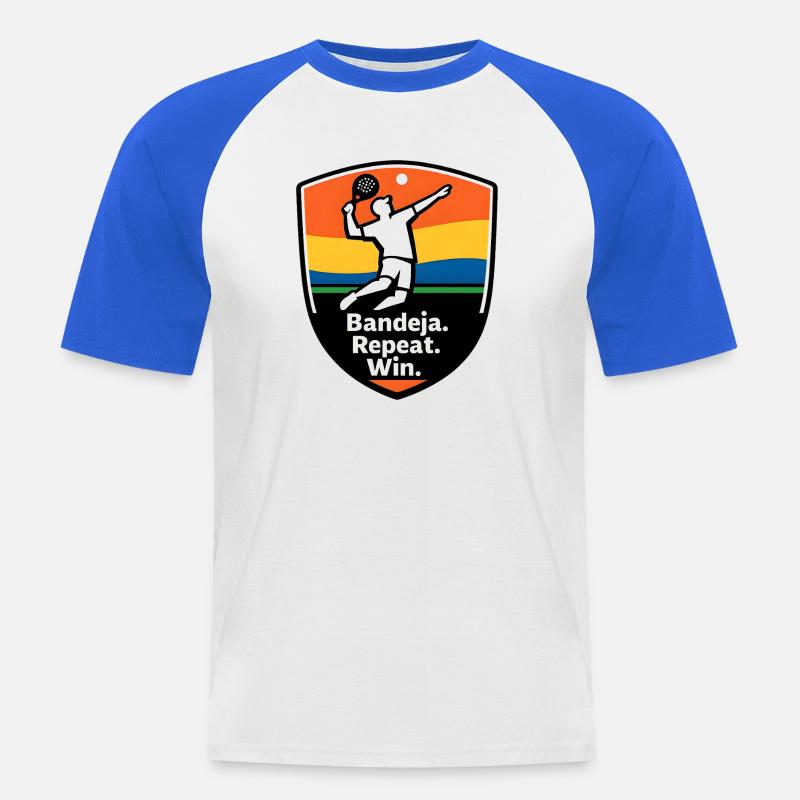 Bandeja Repeat Win Schild - Männer Baseball-T-Shirt - Weiß/Royalblau