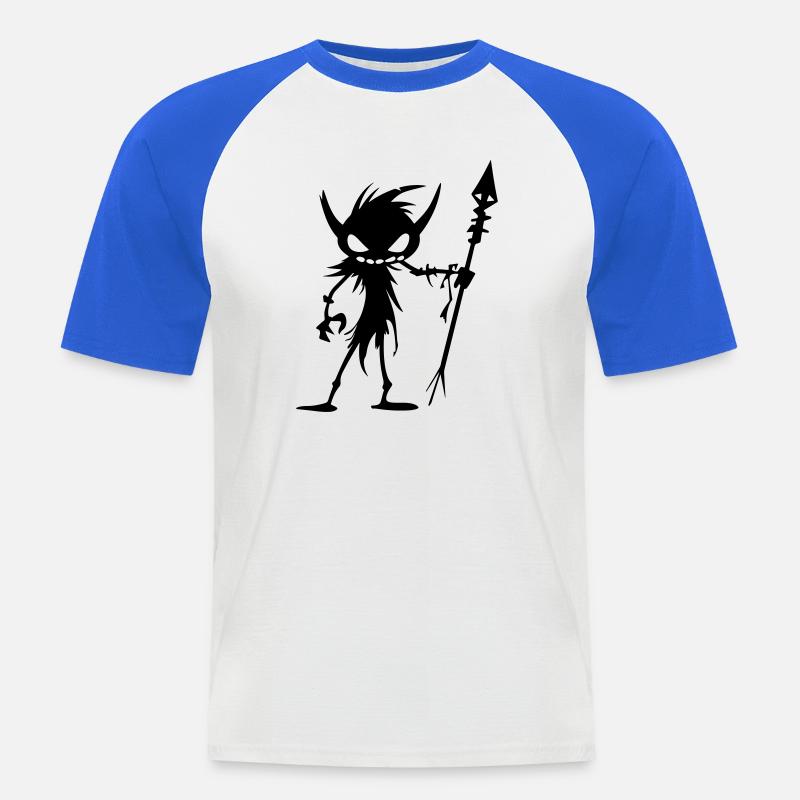 Goblin Ork - Männer Baseball-T-Shirt - Weiß/Royalblau