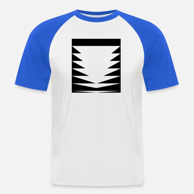 Triangles Pattern design - Men's Baseball T-Shirt - white/royal blue