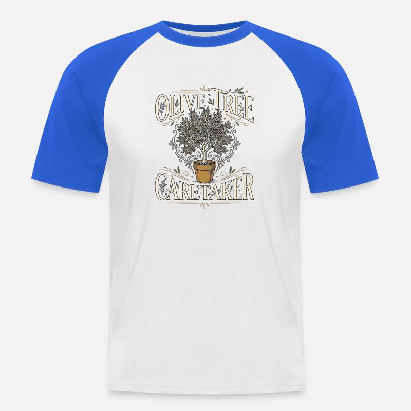 Olive Tree - Men's Baseball T-Shirt - white/royal blue