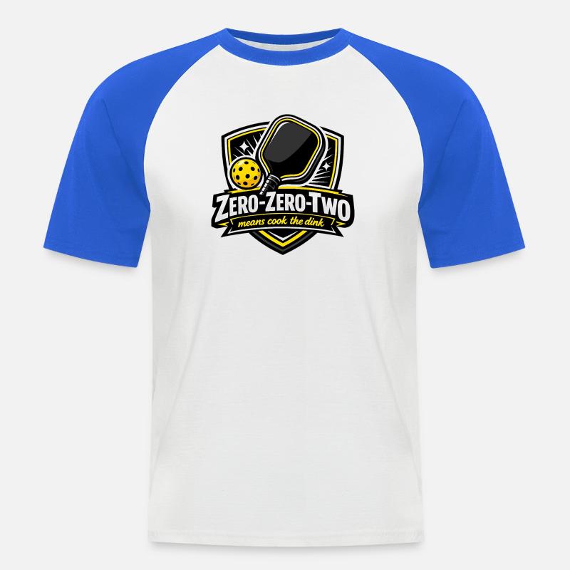 Zero-Zero-Two Pingpong Sieg Design - Männer Baseball-T-Shirt - Weiß/Royalblau