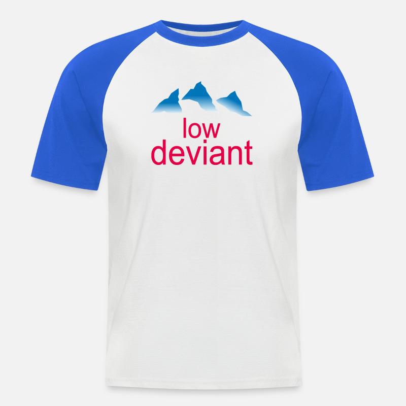Low Deviant - Männer Baseball-T-Shirt - Weiß/Royalblau