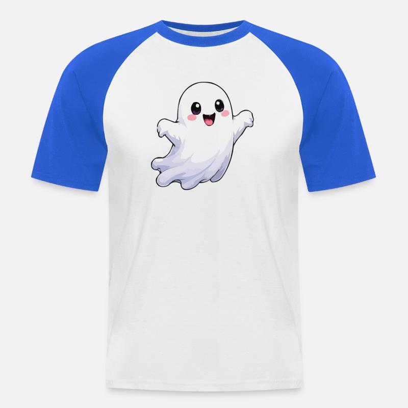 Ghost Comic Fun - Men's Baseball T-Shirt - white/royal blue