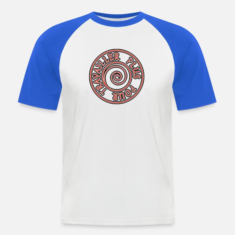 Value Work - Men's Baseball T-Shirt - white/royal blue