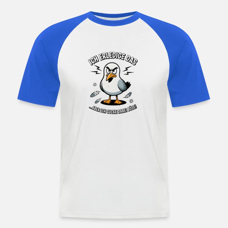 Möwe Seevogel Nen scheiss muss ich - Männer Baseball-T-Shirt - Weiß/Royalblau