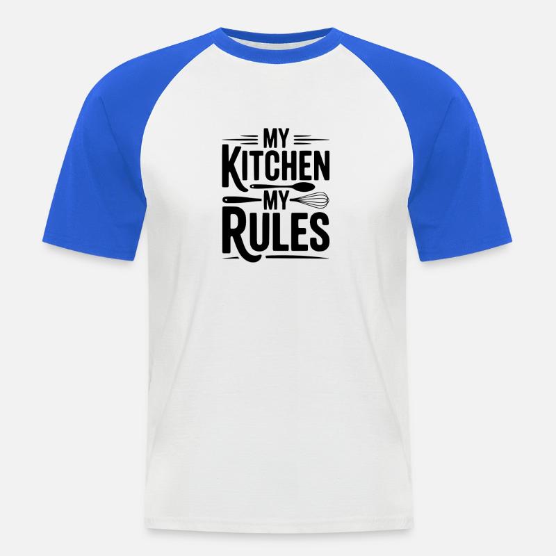 My Kitchen My Rules - Men's Baseball T-Shirt - white/royal blue