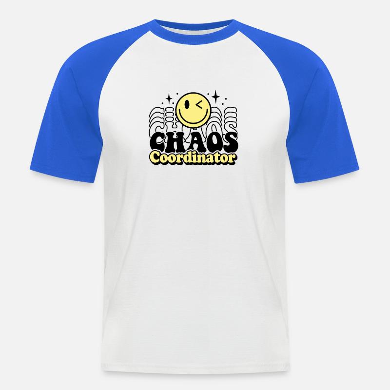 coordinator - Men's Baseball T-Shirt - white/royal blue