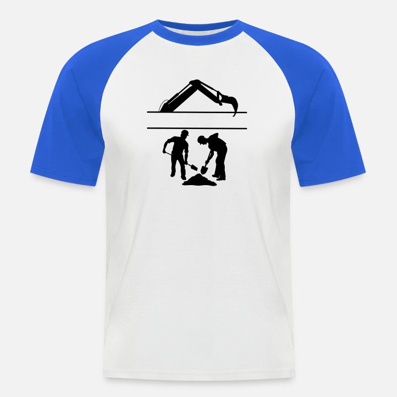 Groundworkers Custom – Digging Team - Men's Baseball T-Shirt - white/royal blue