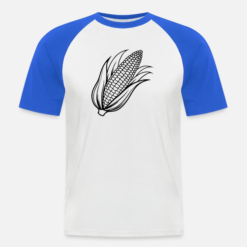 Corn - Men's Baseball T-Shirt - white/royal blue