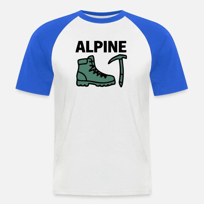 Wanderschuh Eispickel Alpine Bergsteigen Klettern - Men's Baseball T-Shirt - white/royal blue