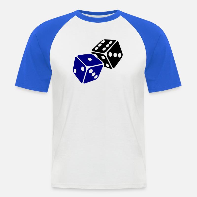 Blue Cube Minimal Design - T-shirt baseball manches courtes Homme - blanc/bleu royal