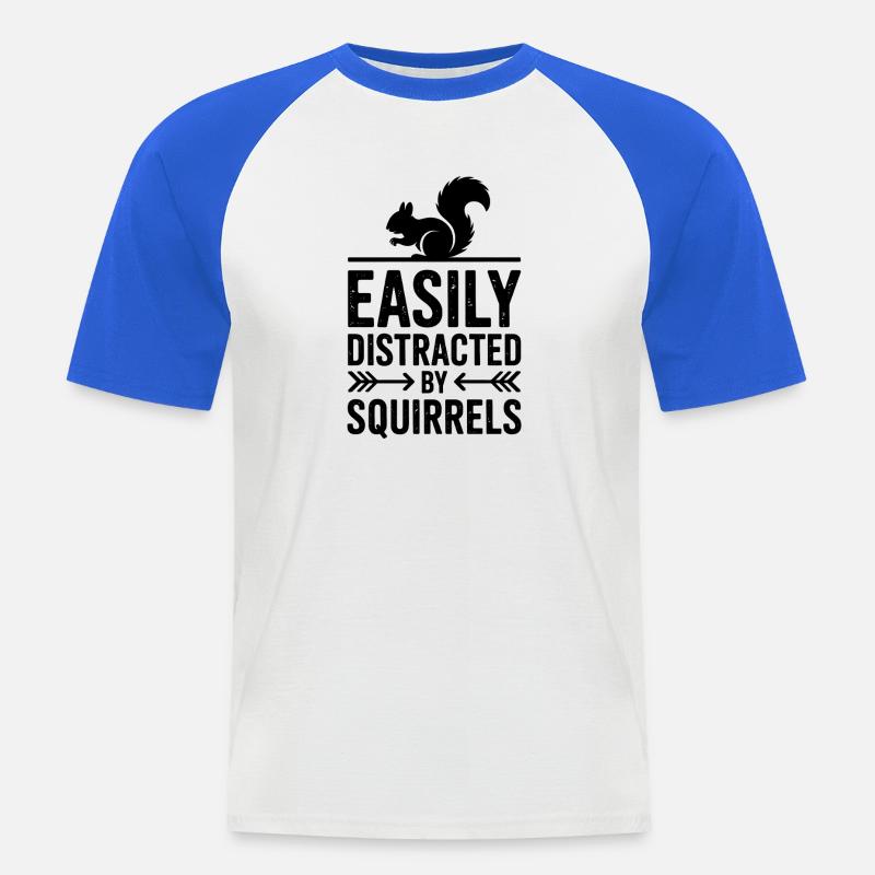 Eichhörnchen Sprüche Lustig Eichhörnchen Geschenk - Männer Baseball-T-Shirt - Weiß/Royalblau