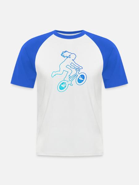 BMX-Racing Geschenkidee für die Freestyle-Fahrerin - Männer Baseball-T-Shirt - Weiß/Royalblau